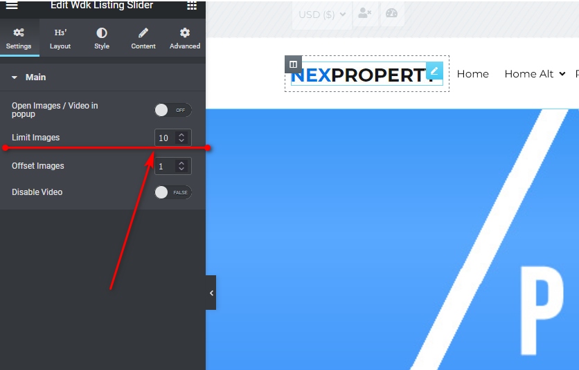 limit images in elementor